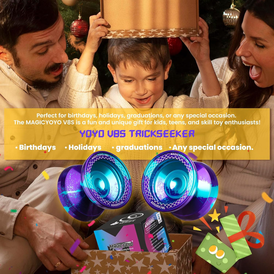 MAGICYOYO V8S JoJo für Kinder ab 8 Jahren - Profi Finger-Spin Yoyo für Anfänger & Fortgeschrittene,