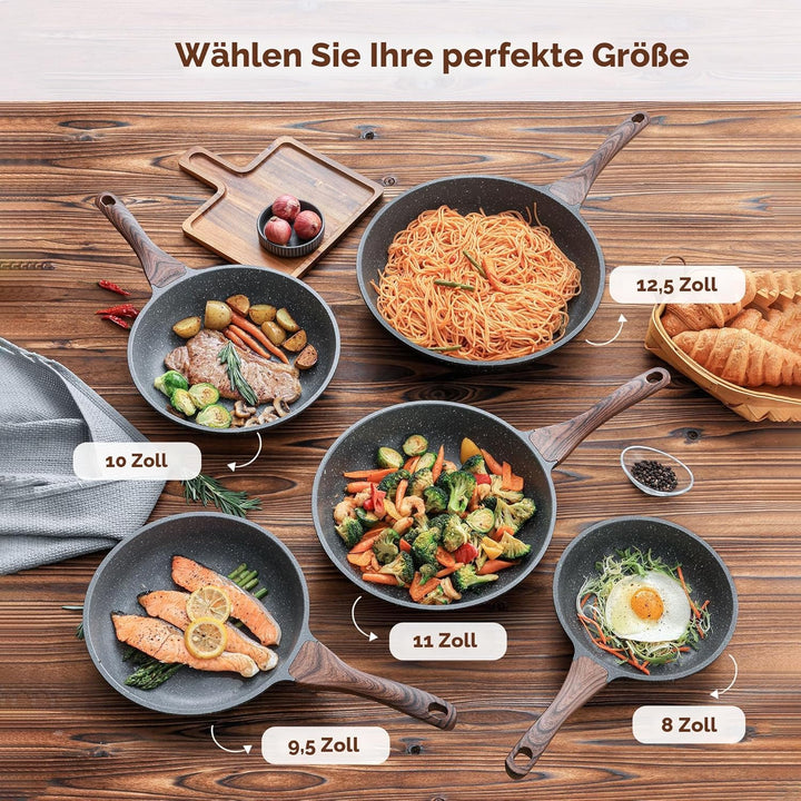 SENSARTE Antihaft Bratpfanne, 20cm Schweizer Granit-Beschichtung Omelette Pfanne, gesunde Stein Koch