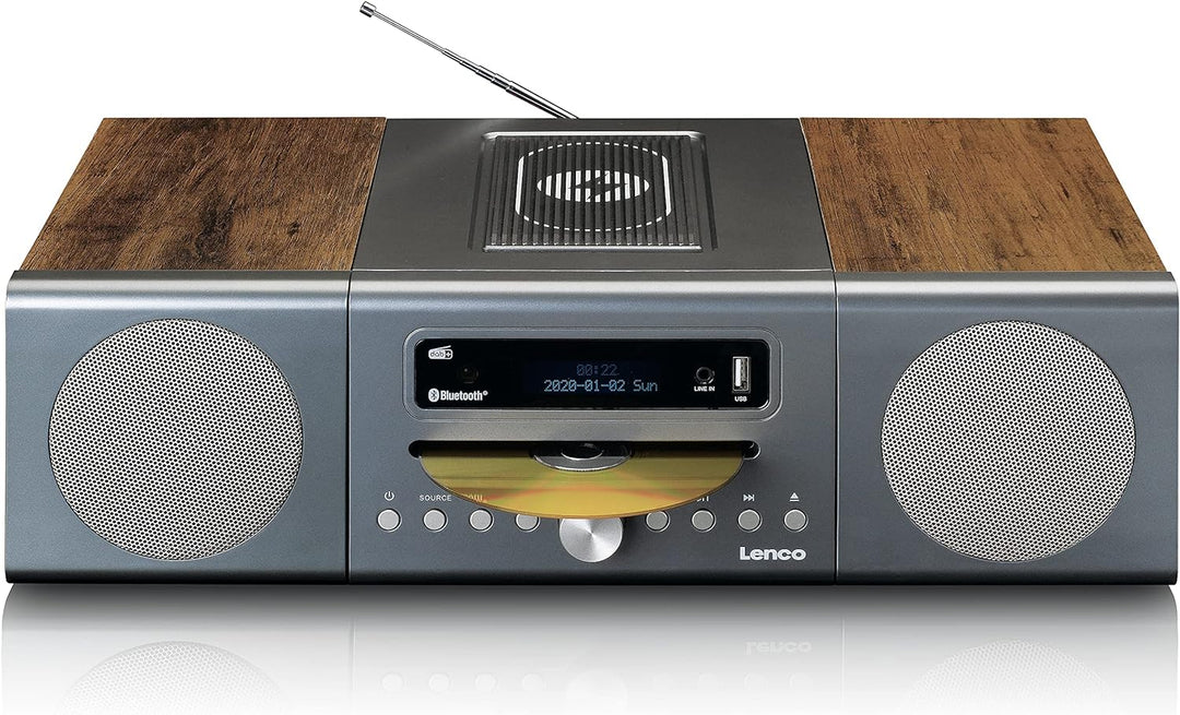Lenco MC-175 Kompaktanlage - DAB+ und FM - CD/MP3 Player - Bluetooth - 2 x USB - QI Lader - 2 x 20 W