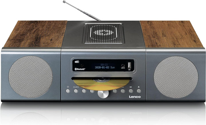 Lenco MC-175 Kompaktanlage - DAB+ und FM - CD/MP3 Player - Bluetooth - 2 x USB - QI Lader - 2 x 20 W