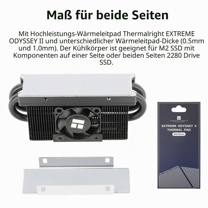 TR HR10 2280 PRO SSD-Kühler, doppelseitiger Kühlkörper, trägt ein Silikonpad mit 14,8 W/m.k, enthält