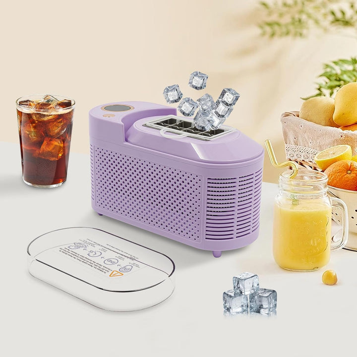 120W Kompakte Eiswürfelmaschine, Tragbarer Eiswürfelbereiter, Mini Eismaschine, 8 Eiswürfel in 10–15