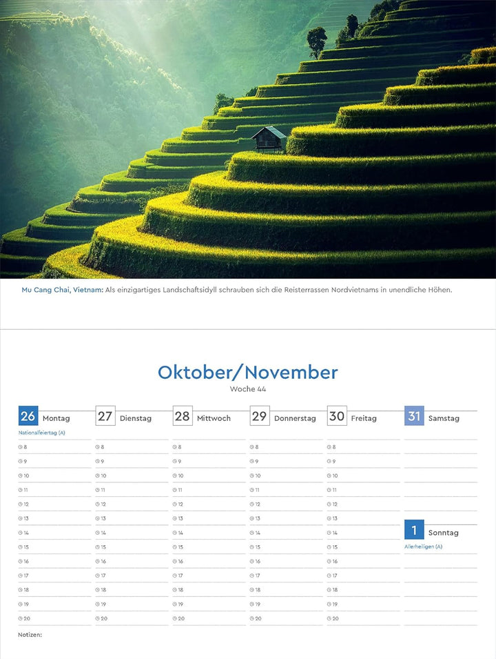 Weltreise - KUNTH Tischkalender 2026: Wochenkalender mit faszinierenden Fotomotiven und einem prakti