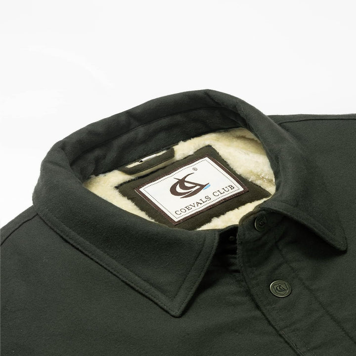 Coevals Club Herren Flanell Jacke Hemd Sherpa Holzfällerhemd Flanellhemd Langarm Kariertes Druckknöp