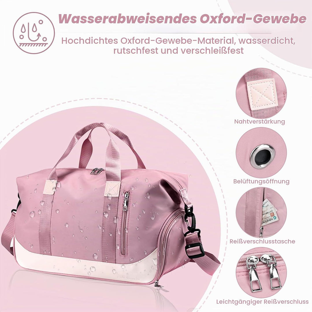 Sporttaschen Reisetasche für Damen Herren, Tasche für Sport Yoga Reisen, wasserdichte Trainingstasch