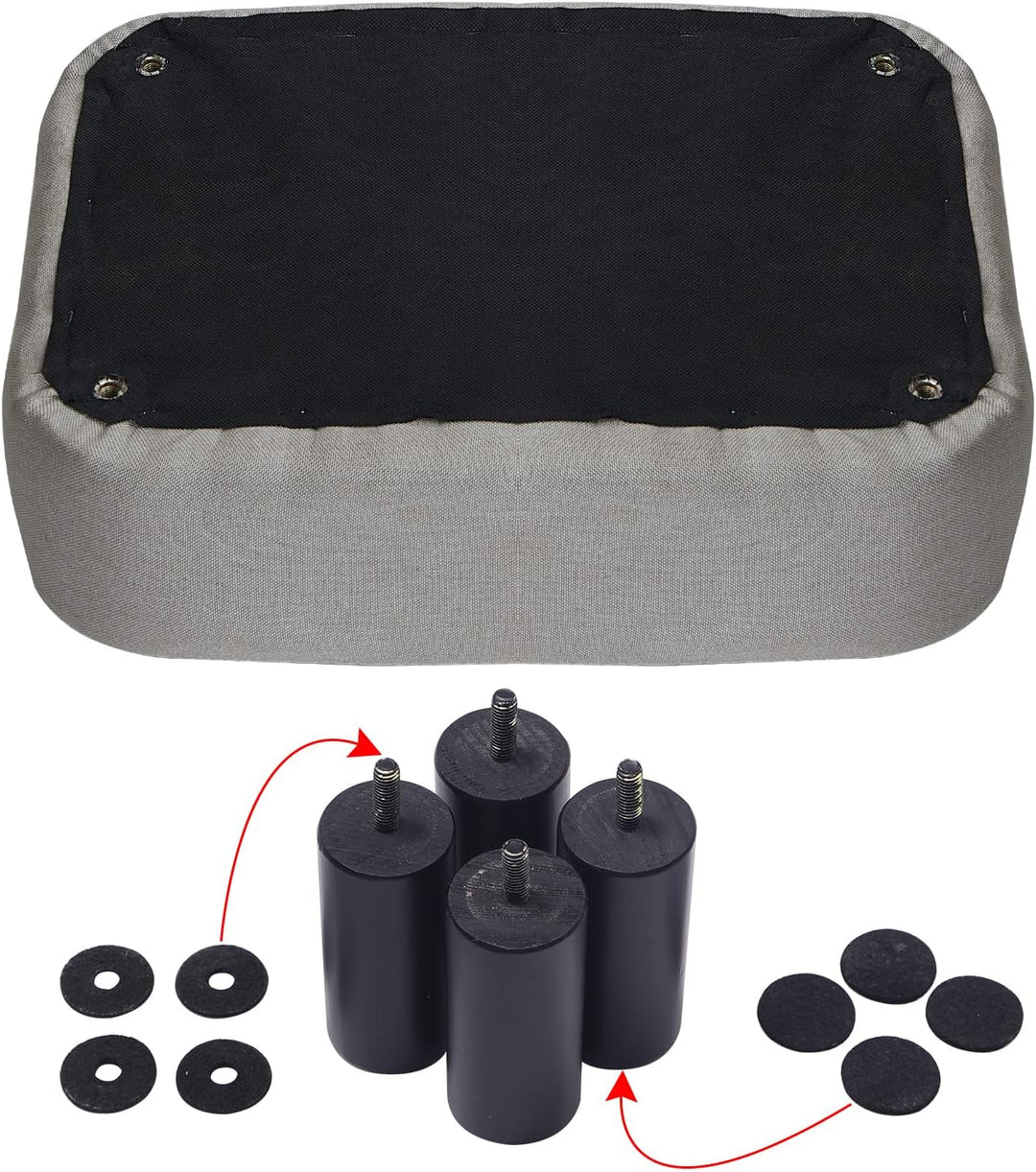 IBUYKE Hölzerner gepolsterter Fussschemel Osmanischer Hocker Hocker Niedriger Hocker Stoff Sofahocke