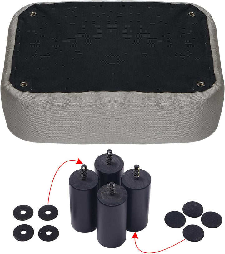 IBUYKE Hölzerner gepolsterter Fussschemel Osmanischer Hocker Hocker Niedriger Hocker Stoff Sofahocke