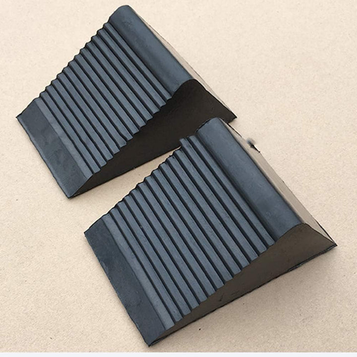 Yardwe 2 STÜCKE Tragbare Gummi bremskeile Auto Rad Stopper Rad Keile für LKW Fahrzeug (schwarz)