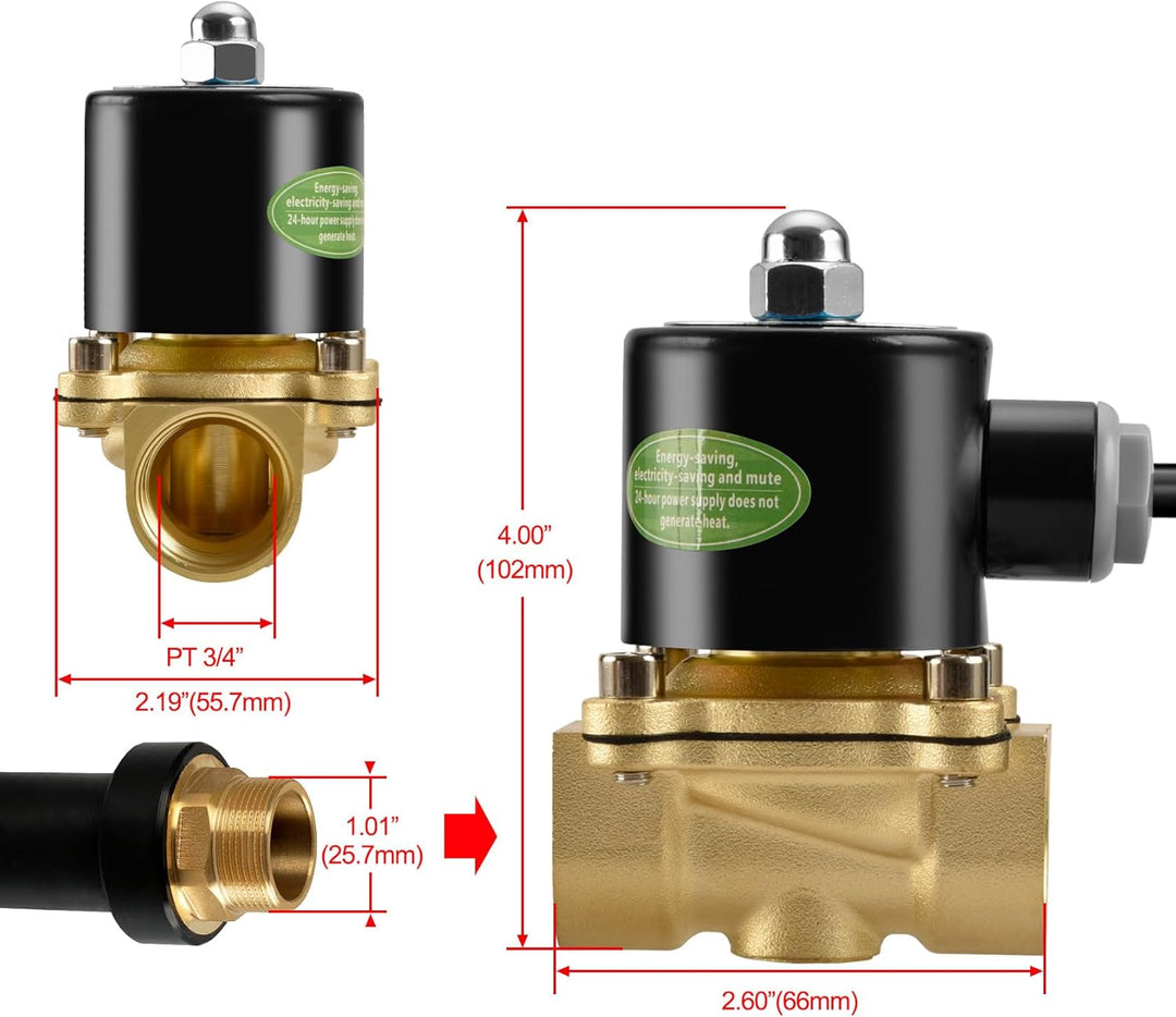 Heschen Messing Elektrisches Magnetventil, 2W-200-20J, PT3/4'', DC24V, Direct Action Wasser Air, Nor