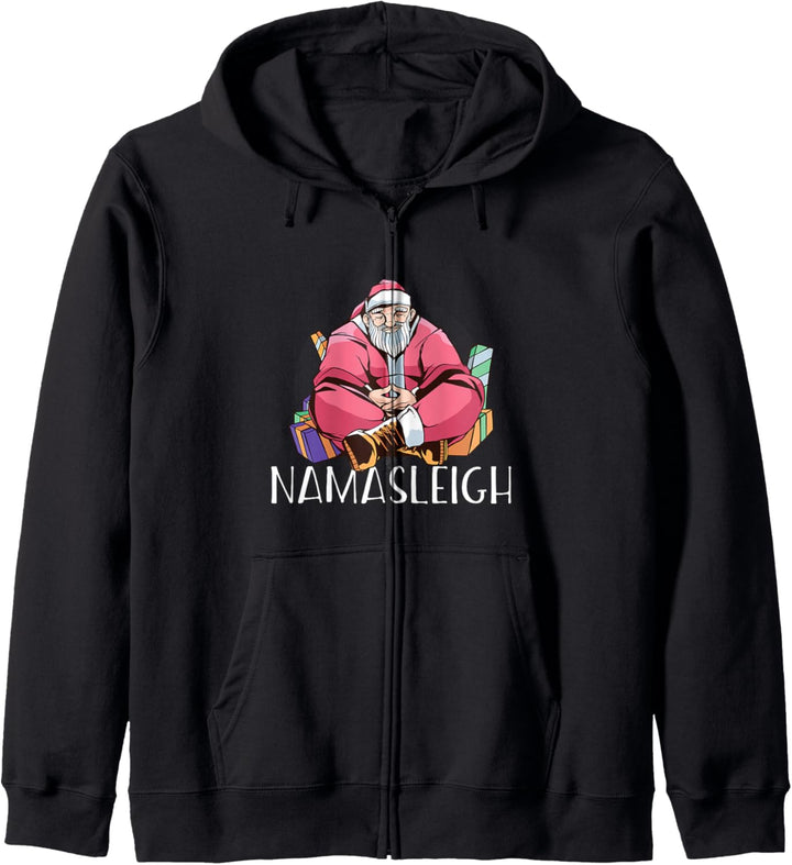 NAMASLEIGH Weihnachtsmann Yoga-Meditation Weihnachten Meme Kapuzenjacke