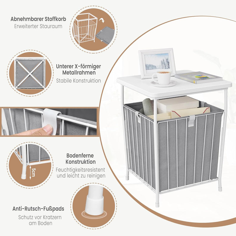 WOLTU Couchtisch Beistelltisch mit Stauraum, Wohnzimmertisch modern, abnehmbare Tischplatte Aufbewah