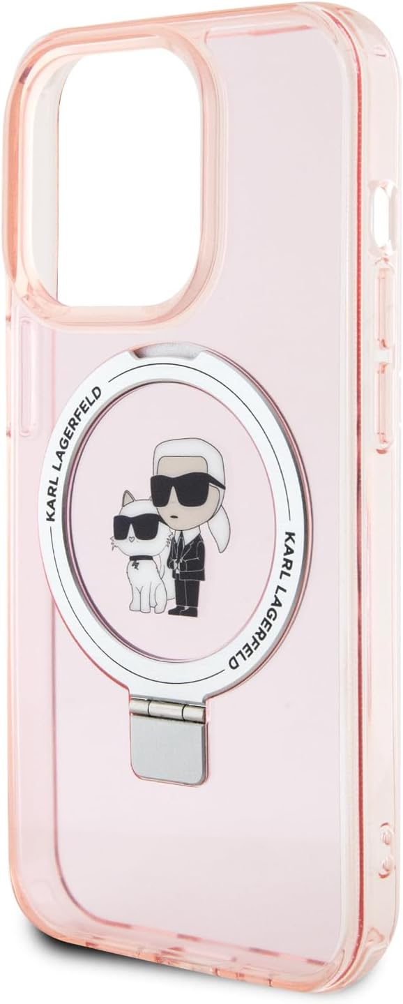CG MOBILE Karl Lagerfeld Magfit Ringstand Hülle für iPhone 15 Pro (Pink) rose, rose