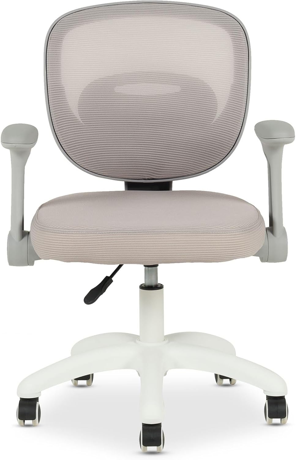 IDIMEX Kinderdrehstuhl Amelia höhenverstellbar mit Armlehnen in grau & beige - Ergonomischer Kinder-