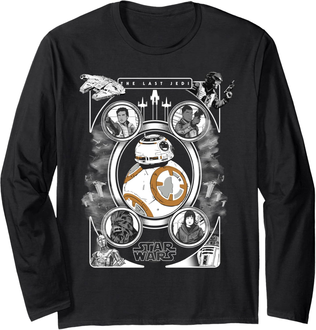 Star Wars The Last Jedi Group Shot Large BB-8 Portrait Langarmshirt