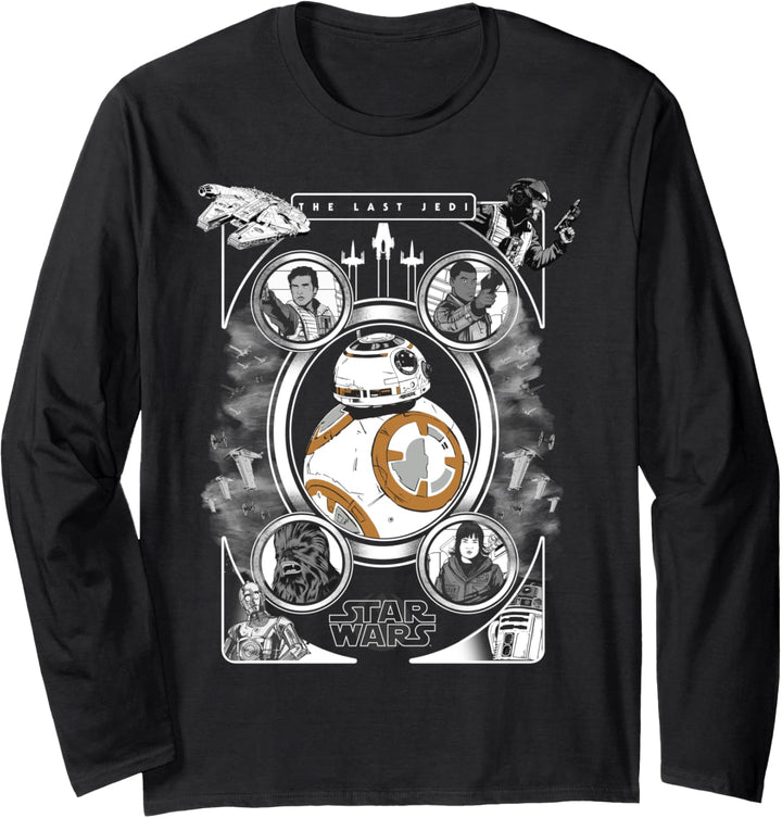 Star Wars The Last Jedi Group Shot Large BB-8 Portrait Langarmshirt