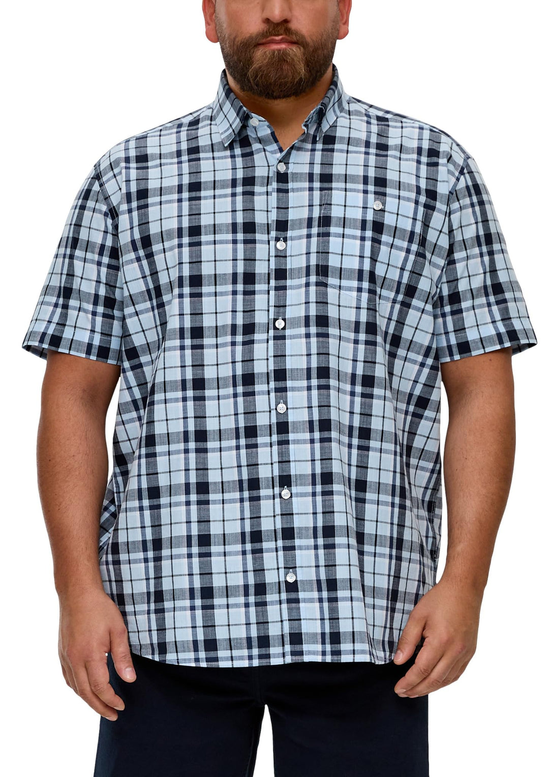 s.Oliver Herren Hemd Kurzarm XXL Blau 50n2, XXL Blau 50n2