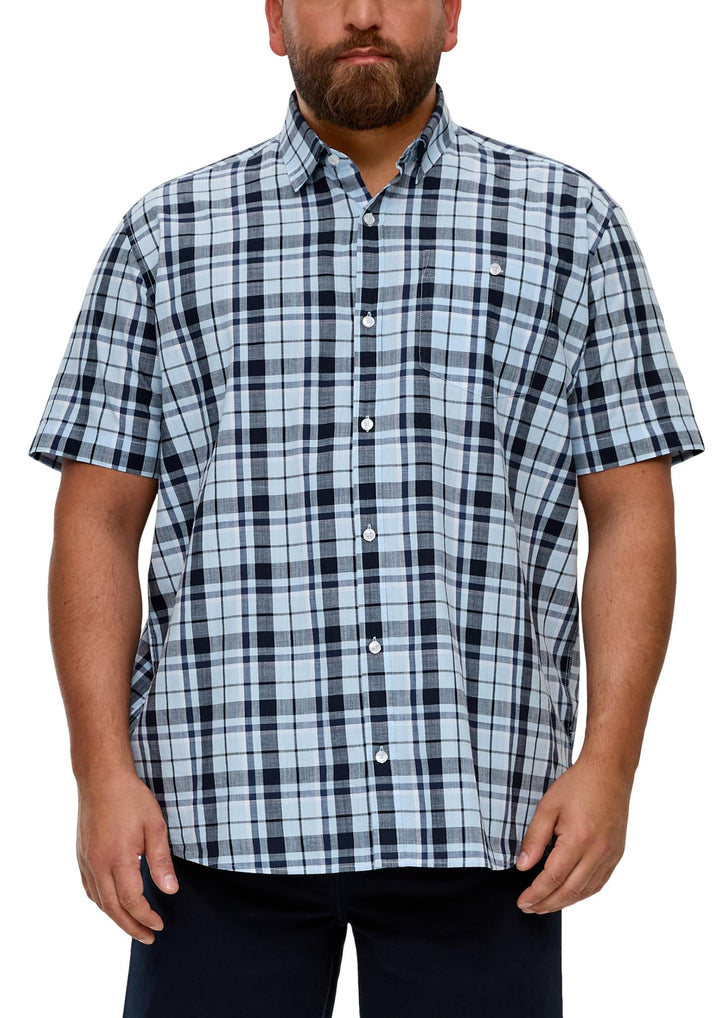 s.Oliver Herren Hemd Kurzarm XXL Blau 50n2, XXL Blau 50n2