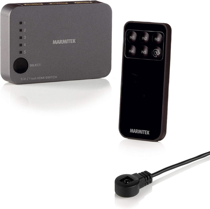HDMI Switch 4K - Marmitek Connect 350 UHD - 5 ein / 1 aus - Ultra HD 60Hz - Automatische Umschaltung