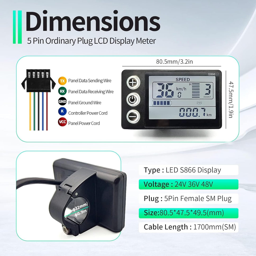 Ailao Ebike Controller Wasserdichtes E Bike Steuergerät LCD Display Brushless Motor Controller Scoot