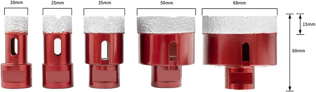 Meccion Diamant Lochsäge Bohrkrone M14 Set 20/25/35/50/68mm Winkelschleifer Diamantbohrkrone für Fli