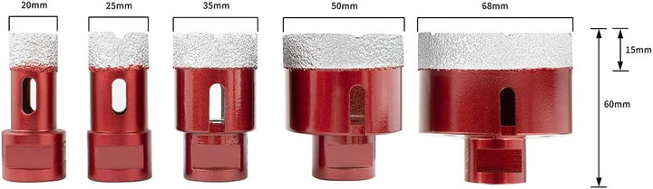 Meccion Diamant Lochsäge Bohrkrone M14 Set 20/25/35/50/68mm Winkelschleifer Diamantbohrkrone für Fli