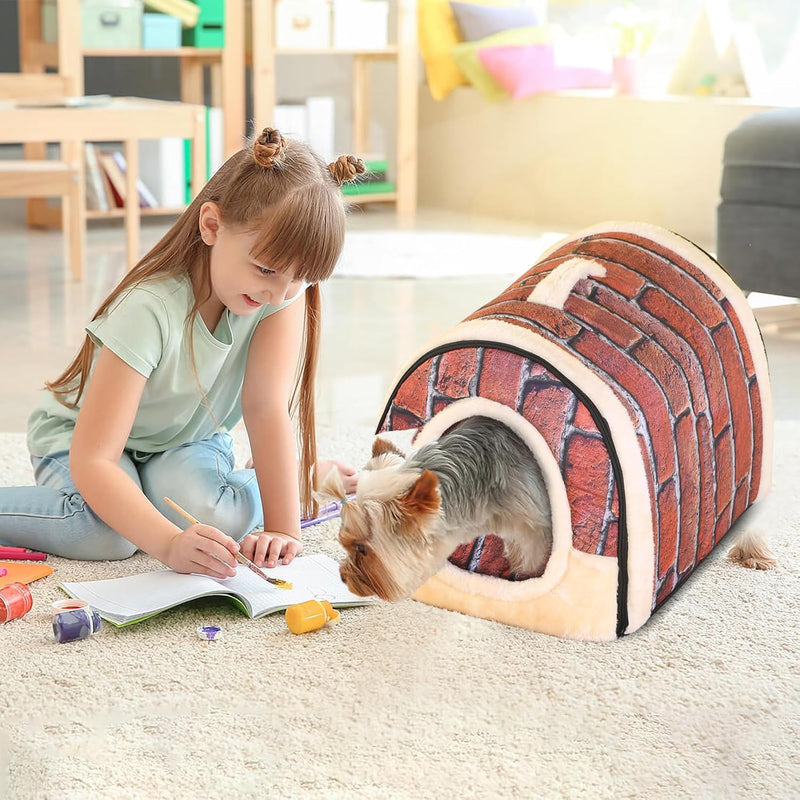 PETCUTE Katzenbett Hundebett hundehöhle Hundehütten Katzenhöhle Kuschelhöhle Katzenhaus Faltbare gem