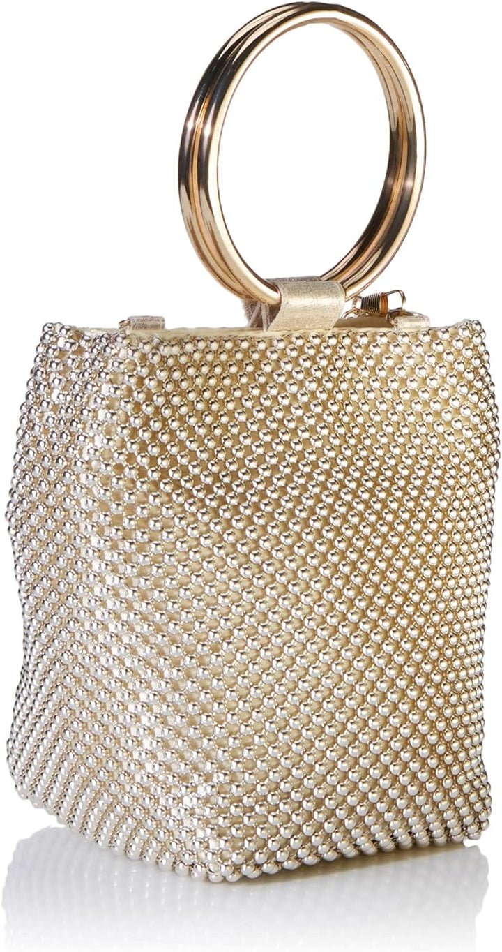 Jessica McClintock Damen Womens Gwen Ball Mesh Ring Wristlet Pouch Clutch Handtasche Einheitsgrösse