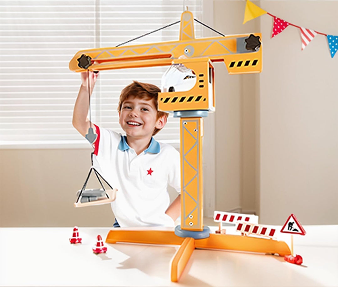 Hape E3011 - Grosser Baukran, Holzspielzeug