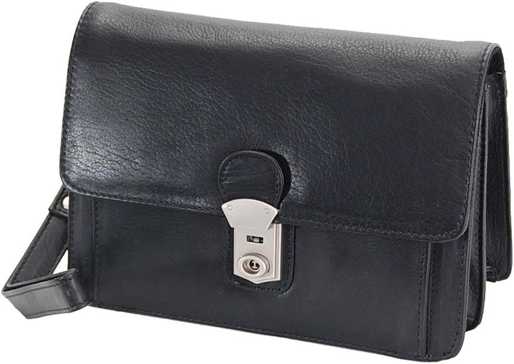 GoBago Branco Business Herren Handgelenktasche Herrentasche Tasche sehr hochwertig Schwarz, Schwarz