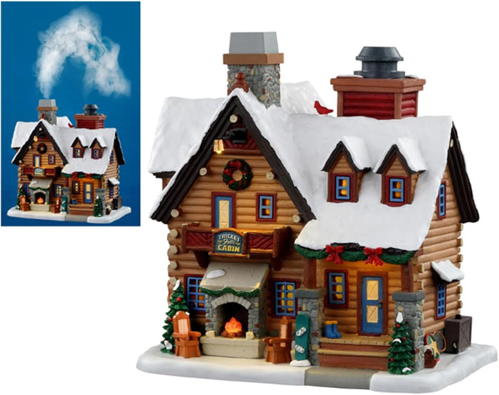 Lemax - Thicket Falls Cabin (Smoking), with 4.5v Adaptor