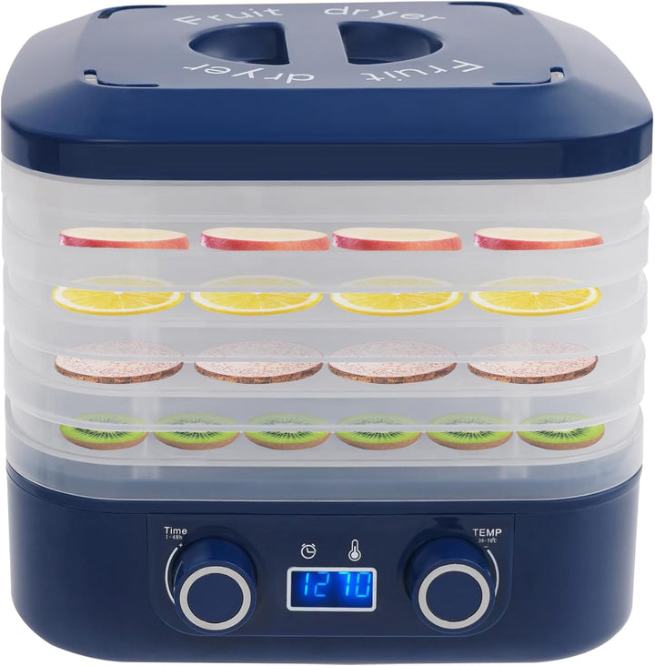 Dörrautomat 5 Etagen mit 360° Heissluftzirkulation, Temperatur 35-70°C einstellbar, LED-Display, Dör