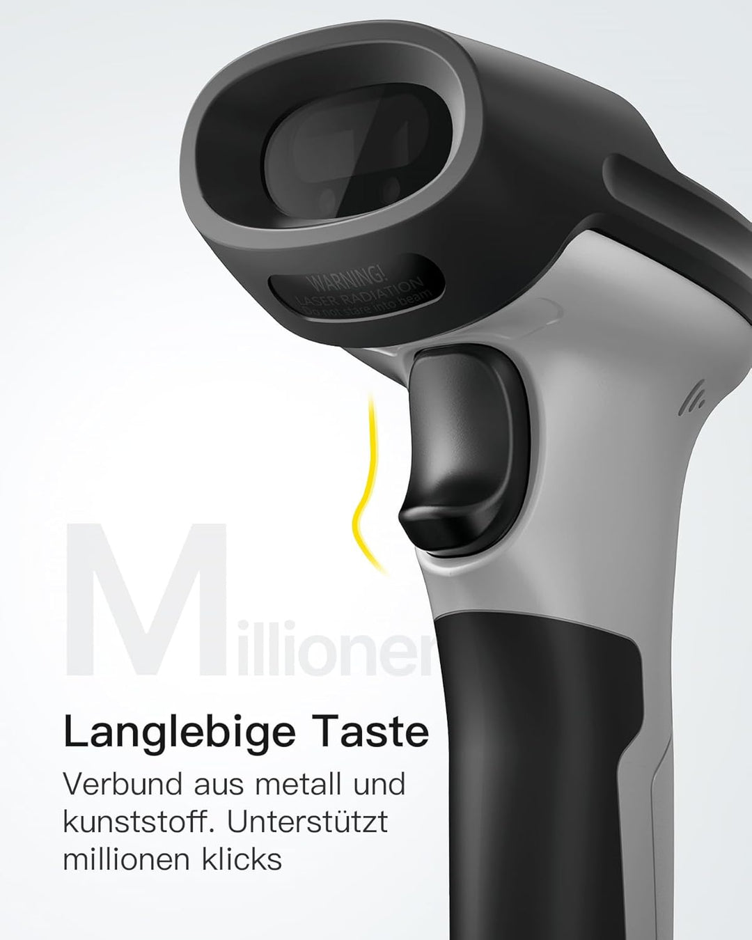 Inateck Bluetooth Barcode Scanner, Wireless, Kabellos,15 Tage Dauerbetrieb, 35 m Funkreichweite, aut