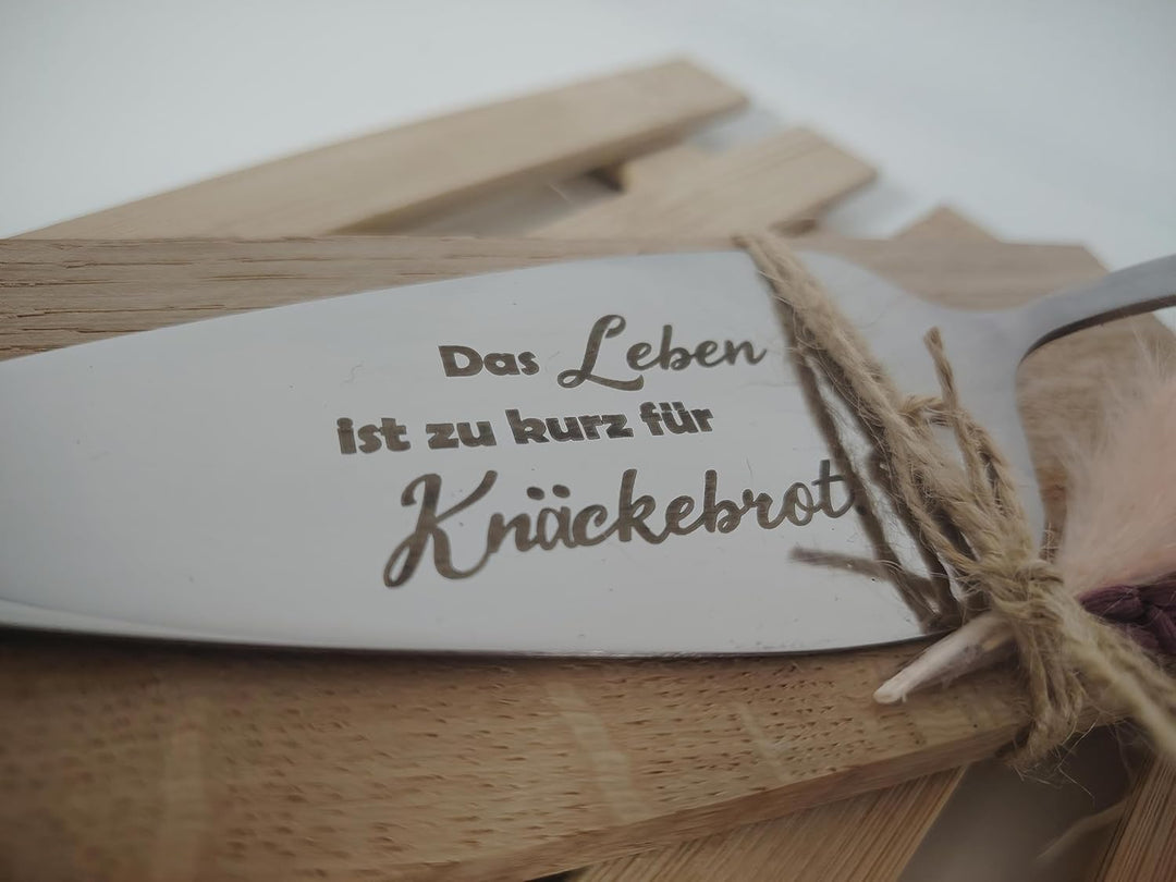 Generisch Tortenheber mit lustigem Spruch, Holz Kuchenserver mit Gravur, Dekorative Kuchenschaufel m