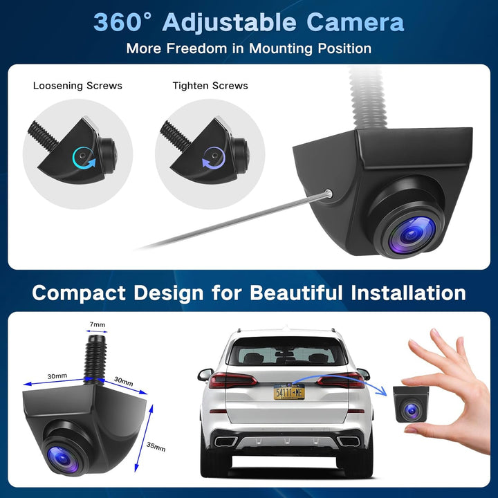 Kairiyard AHD 1080P Auto Rückfahrkamera 170º Weitwinkel Nachtsicht Auto 360° Drehbar Rückfahrkameras