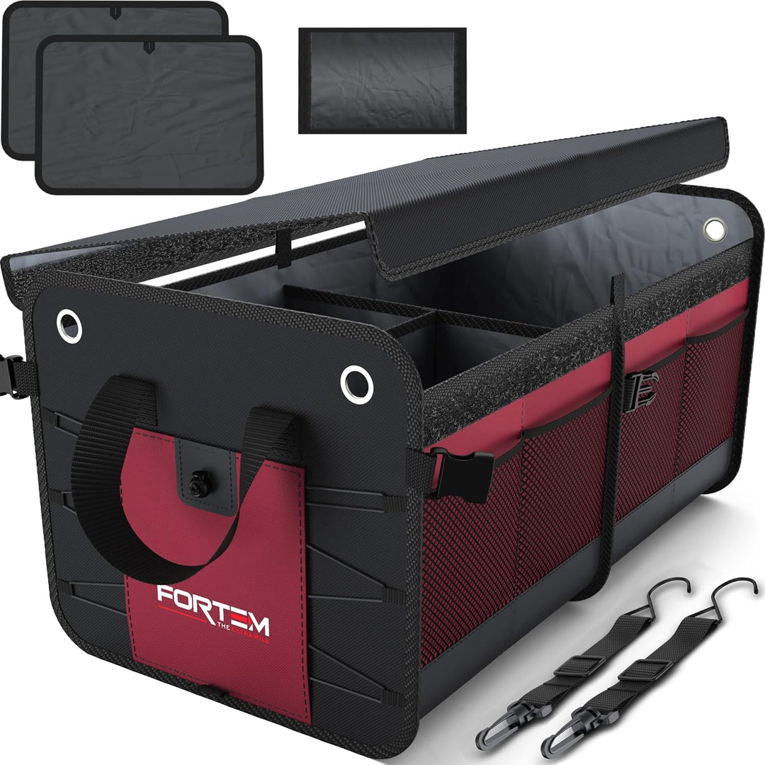 FORTEM Kofferraum Organizer, Kofferraumtasche, Zusammenklappbarer Auto Organizer Kofferraum mit Fäch