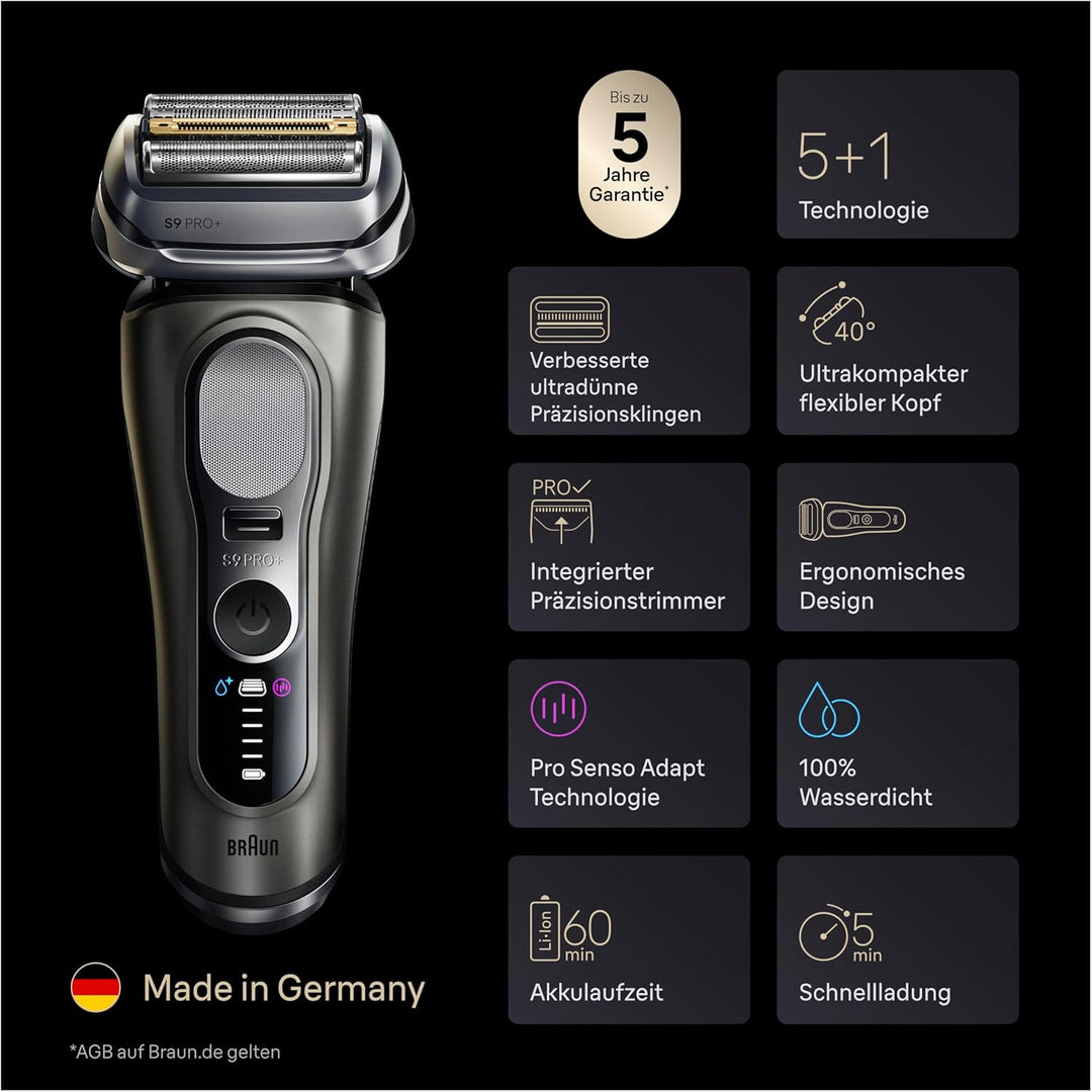 Braun Series 9 PRO+ Rasierer Herren Elektrisch, 5+1 Ultradünne Klingen, Elektrorasierer, Rasierappar
