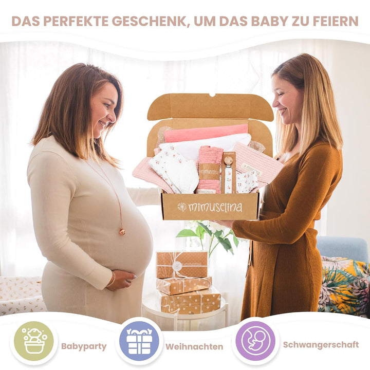 MIMUSELINA Pack Neugeborenen Geschenk | Baby Geschenk Mädchen oder Junge | Babygeschenke zur Geburt