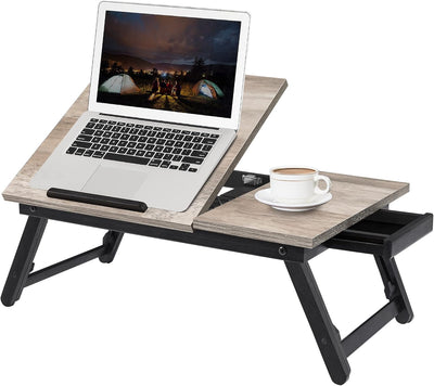 SONGMICS Laptoptisch, Laptopständer, Frühstückstablett, klappbare Beine, für Bett und Sofa, höhenver