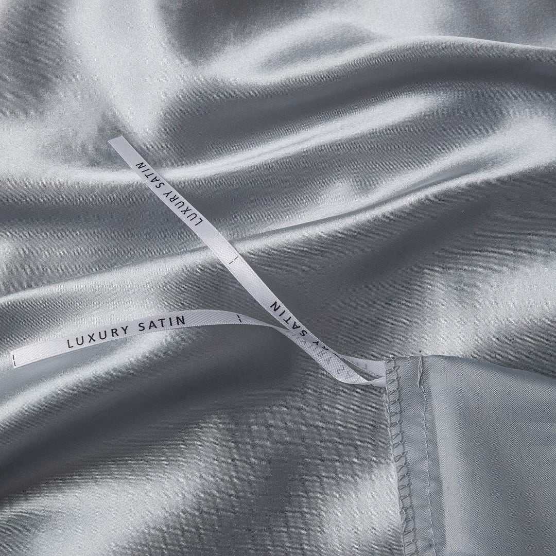Boqingzhu Satin Bettwäsche 135x200cm Grau Uni Glatt Glänzend Glanzsatin Bettwäsche Set Bettbezug mit