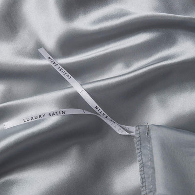 Boqingzhu Satin Bettwäsche 155x220cm Grau Uni Glatt Glänzend Glanzsatin Bettwäsche Set Bettbezug mit