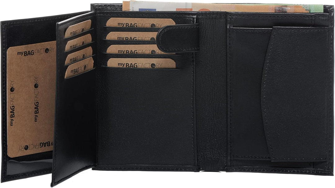 BACCINI Geldbeutel mit vielen Fächern mit RFID Schutz JAN aus Premium Leder I Brieftasche Hochformat