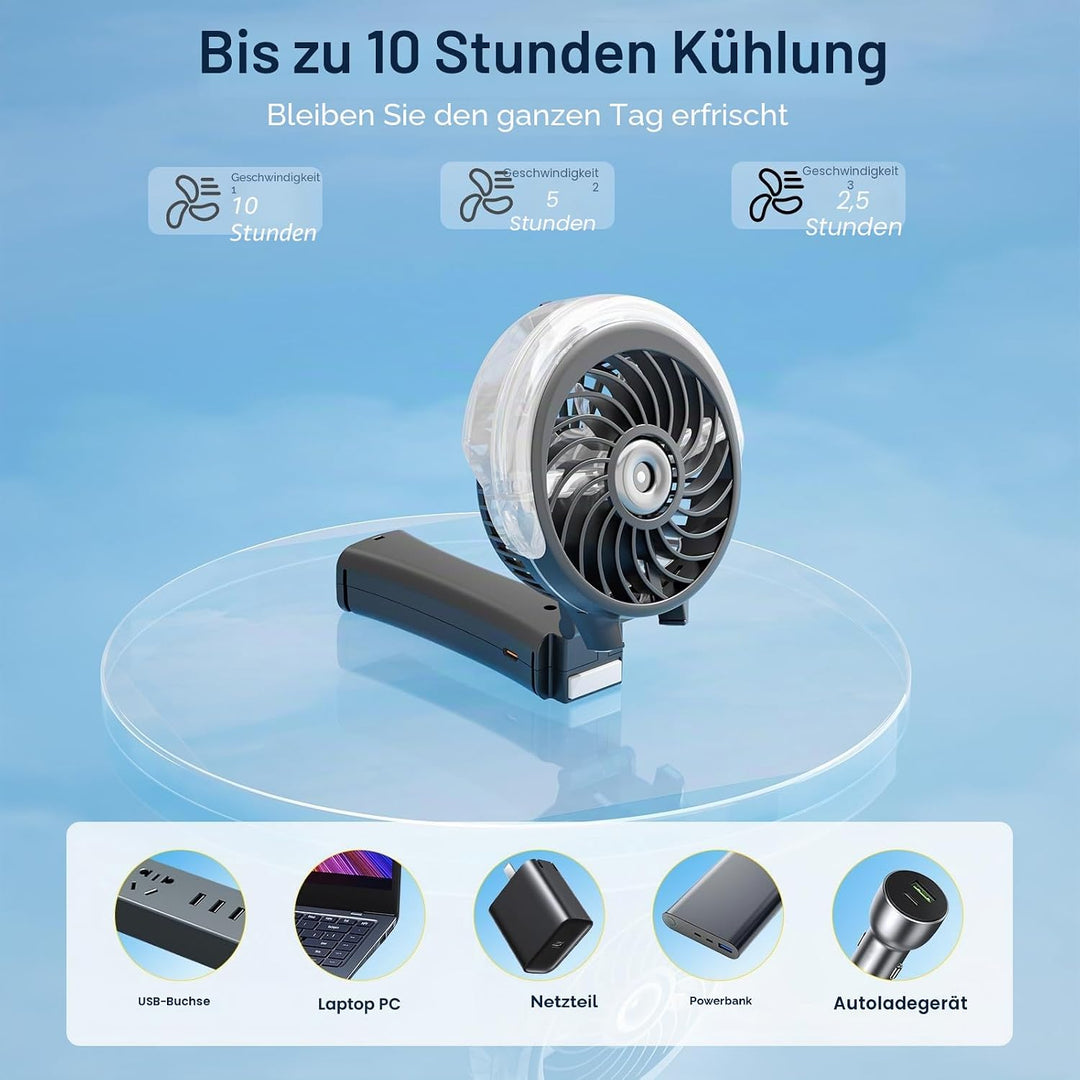 HandFan Handventilator elektrischen Ventilator-Schreibtisch USB-beweglicher Ventilator 3 Geschwindig