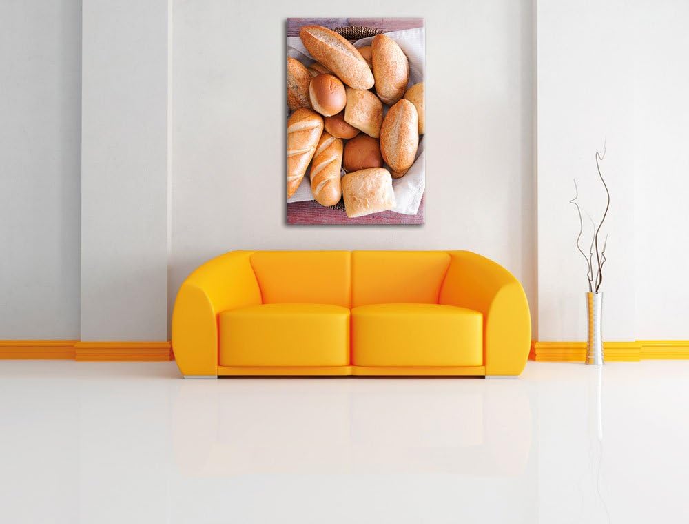 Pixxprint Brot Frühstück als Leinwandbild/Grösse: 100x70 / Wandbild/Kunstdruck/fertig bespannt, 100x
