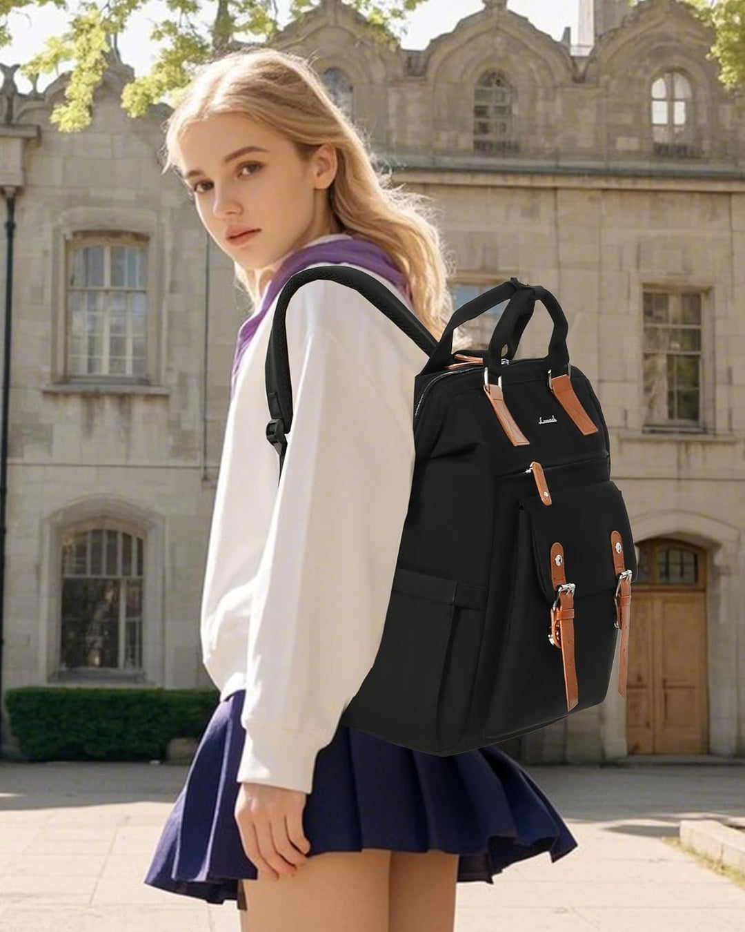 LOVEVOOK Rucksack Damen, Wasserdicht Schulrucksack Mädchen Teenager Jungen Schule mit Datenkabel-Beu