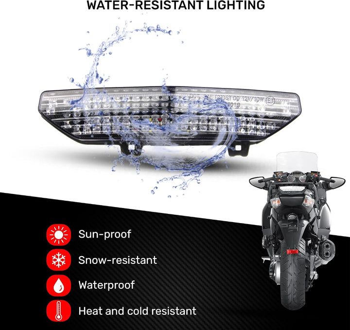 aVDB-moto LED-Bremslicht mit integrierten Blinker kompatibel mit Kawasaki ZX6R 2007/2008, GTR1400 20