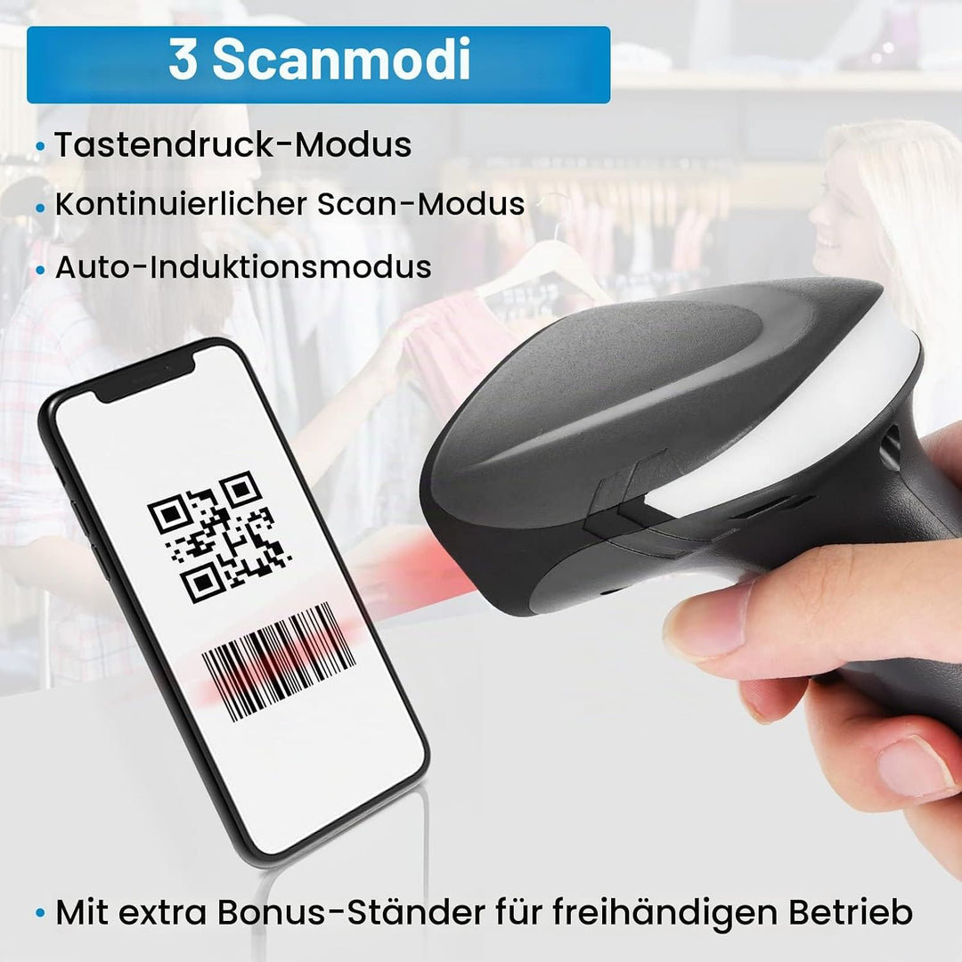 1D 2D Kabelgebundener Barcode Scanner, QR-Barcode-Scanner, Handheld-Barcode-Lesegerät QR Data Matrix