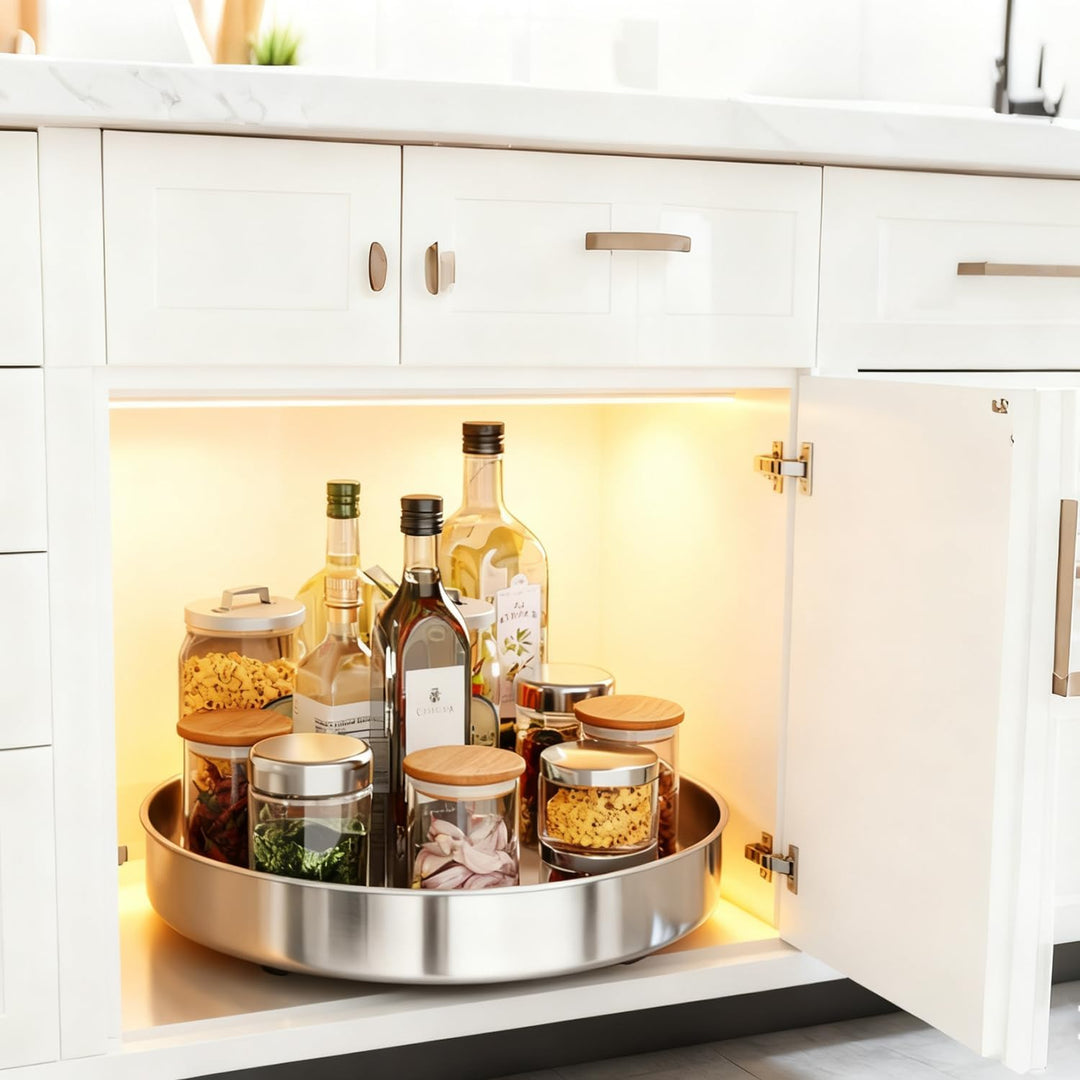 PIGPIGFLY Drehorganizer Küche,Drehscheibe Spice Rack Organizer Für Kabinett, 360 Grad Rotierender Vo