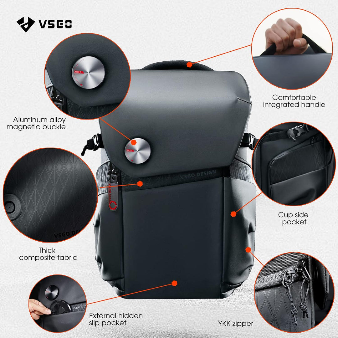 VSGO Kamerarucksack 16L Professionelle DSLR/SLR Fototasche Kompatibel für Sony Canon Nikon Kamera, D