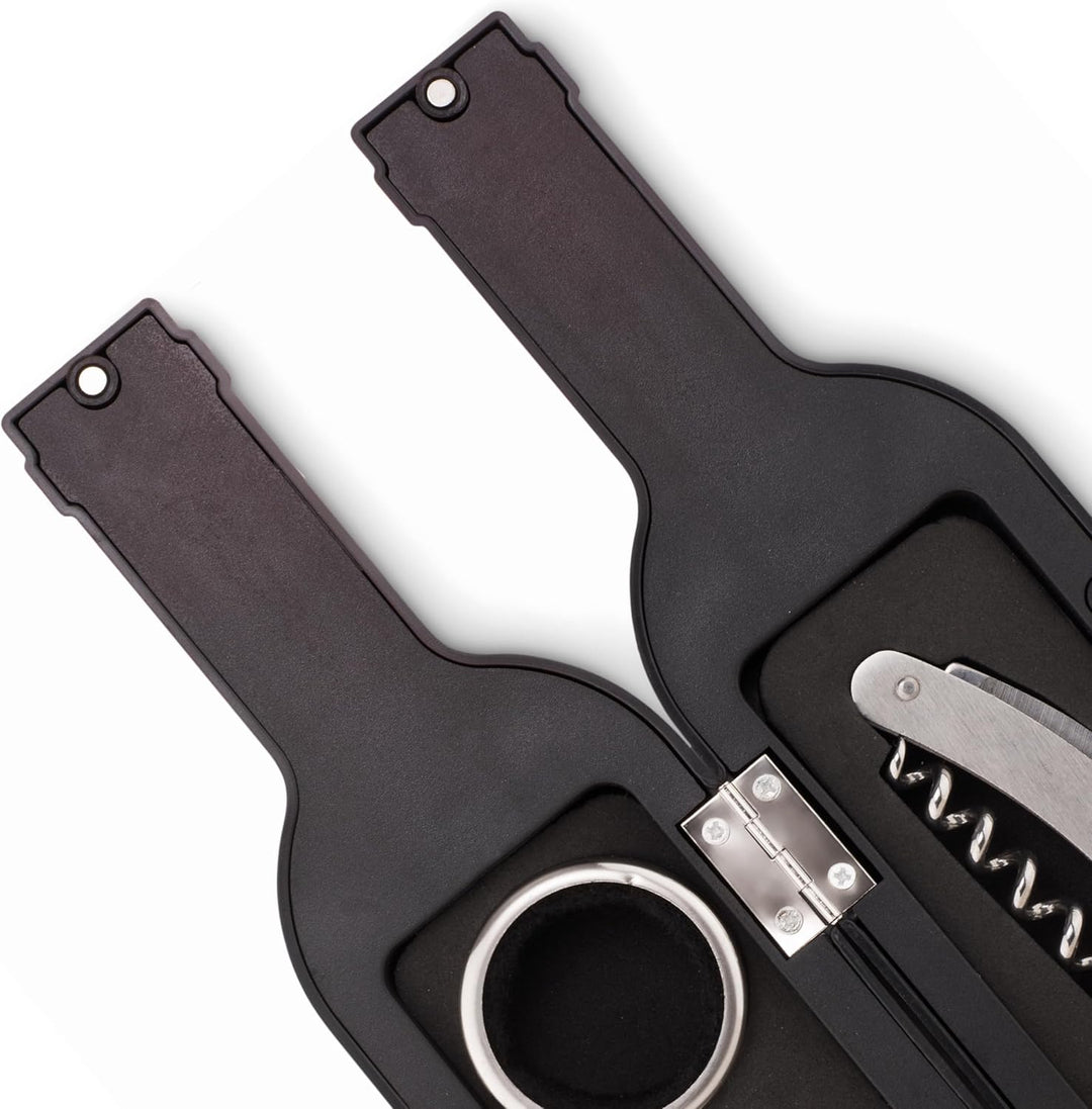 Luxus Wein Flaschenöffner Geschenkset - mit Magnetverschluss in Weinflaschen Design Korkenzieher Kel