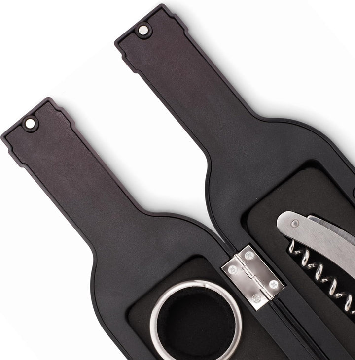 Luxus Wein Flaschenöffner Geschenkset - mit Magnetverschluss in Weinflaschen Design Korkenzieher Kel